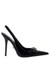 Versace Gianni Ribbon Medusa Patent Slingback Pumps In Black