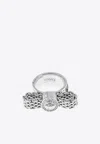 Versace Gianni Ribbon Ring In Metallic