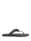 Versace Black Gianni Ribbon Flip-flops In Black