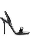 Versace Opera Embellished Patent-leather Slingback Sandals In Black