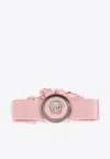 Versace Gianni Ribbon Silk Hair Scrunchie In Pink