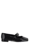 Versace Open-toe Ballet Flats In Gianni Ribbon In Black