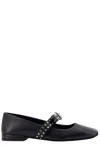 VERSACE GIANNI RIBBON SQUARE-TOE BALLET FLATS