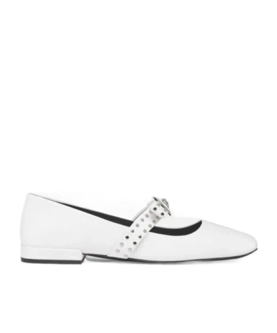 VERSACE VERSACE GIANNI RIBBON SQUARE-TOE BALLET FLATS