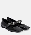 Versace 20mm Leather Ballerina Flats In Black