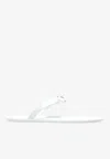 Versace Gianni Ribbon T-bar Sandals In White