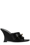 VERSACE VERSACE GIANNI RIBBON WEDGE MULES