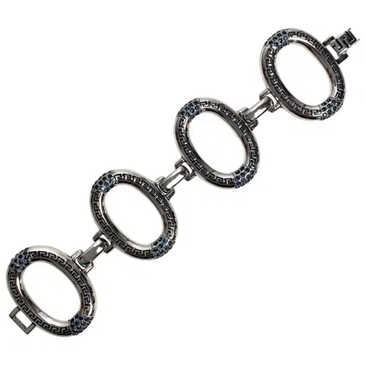Pre-owned Versace Gianni  1990's Oval Bracelet With Blue Stones