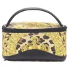 Versace Gianni  Barocco Baroque Leopard Print Leather Top Handle Micro Bag In Gold