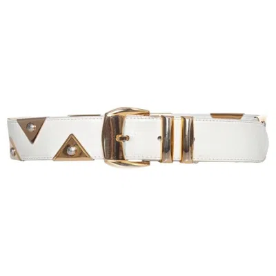 Pre-owned Versace Gianni , Belt With Gold Triangle Applications