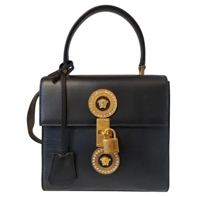 Pre-owned Versace Gianni  Black Leather Iconic Medusa Shoulder Or Handle Bag