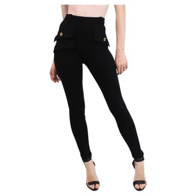Pre-owned Versace Gianni  Black Wool Pants W Medusa Buttons