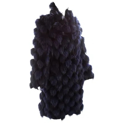 Pre-owned Versace Gianni  Blue Raccoon Fur Coat, Fw 1997