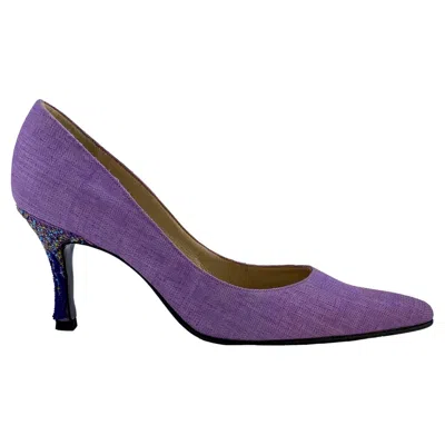 Pre-owned Versace Gianni  By Donatella Purple 3" Beaded Heel Pumps Eu38