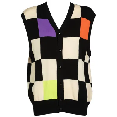 Pre-owned Versace Gianni  Colorblock Sweater Vest, 1980s In Black