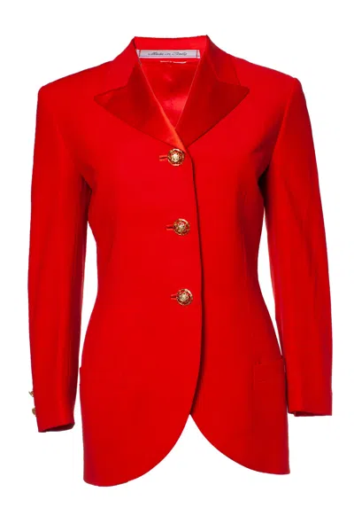 Versace Gianni  Couture Bondage Collection Runway Red Blazer