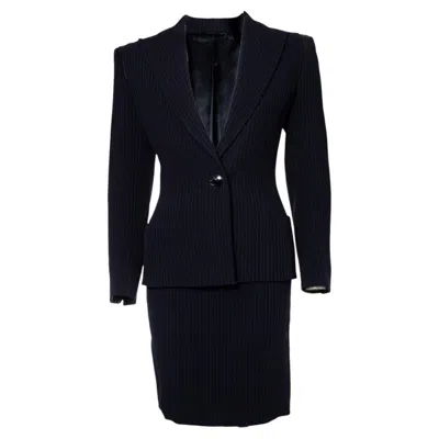 Pre-owned Versace Gianni  Couture, Pinstripe Suit In Black