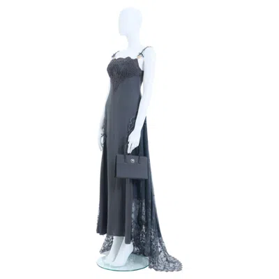 Pre-owned Versace Gianni  Couture S/s 1997 Runway Naomi Campbell Sheer Gray Lace Gown