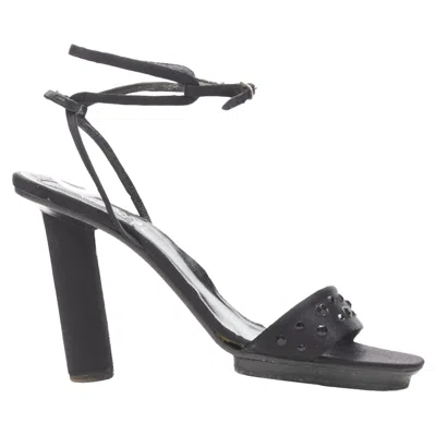 Versace Gianni  Crystal Cone Heel Sandal In Black