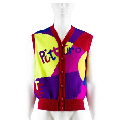 Pre-owned Versace Gianni  Fall Winter 1991 'pittura' Sweater Vest In Sand