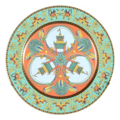 Pre-owned Versace Gianni  For Rosenthal "le Voyage De Marco Polo" Porcelain Display Plate In Sand