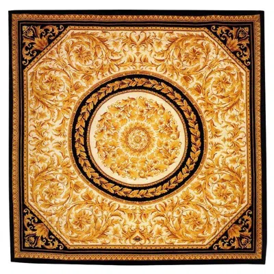 Pre-owned Versace Gianni , Golden Ramage Rug Hand Knotted Wool Rug 8'2"" X 8'2" In Orange
