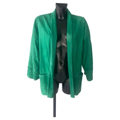 Pre-owned Versace Gianni  Green Suede Jacket, 1990s Excellent Condition