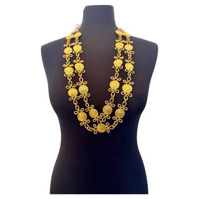 Pre-owned Versace Gianni  – Iconic Medusa 24k Gold-plated Multi-strand Necklace / Belt