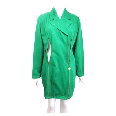Pre-owned Versace Gianni  Jeans Couture Green Long Zip Jacket