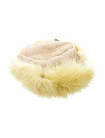 Pre-owned Versace Gianni  Leather Bucket Hat In Yellow