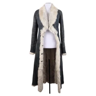 Pre-owned Versace Gianni  Long Shearling Coat From The 1990s In Black