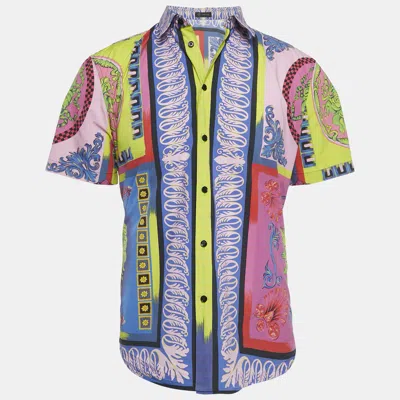 Pre-owned Versace Gianni  Multicolor Printed Cotton Short Sleeve Shirt L
