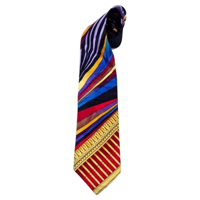 Pre-owned Versace Gianni  Multicolor Silk Tie Vintage 1990s In Brown