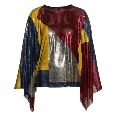 Pre-owned Versace Gianni  Multicoloured Oroton Metal Chainmail Evening Tunic, Fw 1984 In Black