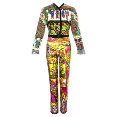 Pre-owned Versace Gianni  Multicoloured Silk Pant Suit, Ss 1992 In Brown