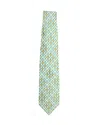 Versace Gianni  Printed Tie In Light Blue Silk In Green