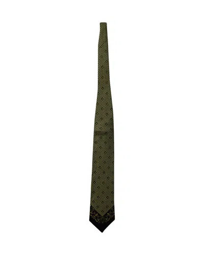 Versace Gianni  Printed Tie In Yellow And Black Silk In Multi