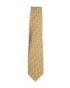 Versace Gianni  Printed Tie In Yellow Silk In Yellow