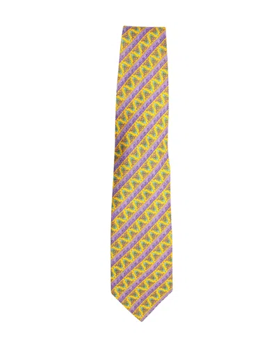 Versace Gianni  Printed Tie In Yellow Silk