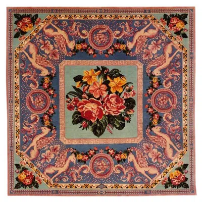 Pre-owned Versace Gianni  - Punto Croce Bis Rug -7'10" X 7'10" In Brown