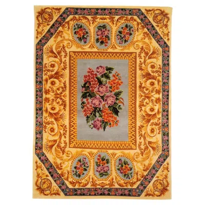 Pre-owned Versace Gianni , Punto Croce Rug In Brown