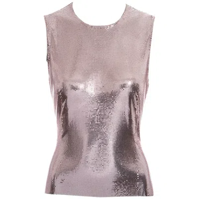 Pre-owned Versace Gianni  Rose Gold Oroton Metal Mesh Vest, Fw 1994 In Red
