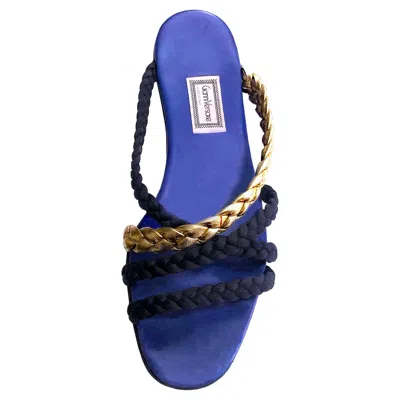 Pre-owned Versace Gianni  Sandals - 1980s Vintage - Gold Leather Plaited Straps - Eu 37.5 In Purple