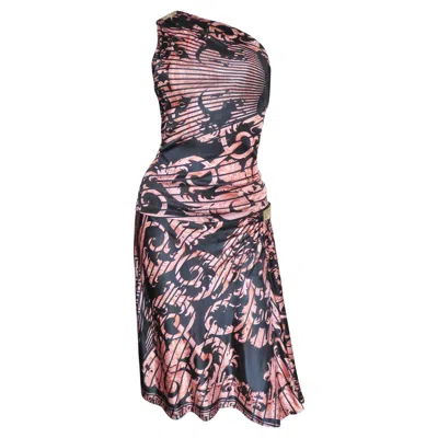 Pre-owned Versace Gianni  Silk Skirt And Top Set With Hardware In Black