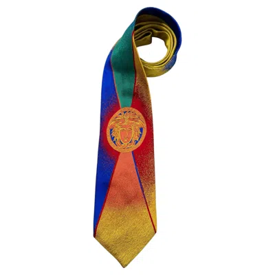 Pre-owned Versace Gianni  Silk Tie From The 1990s In Brown