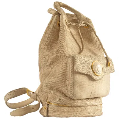 Pre-owned Versace Gianni  Spring-summer 1994 Python Drawstring Backpack In Brown