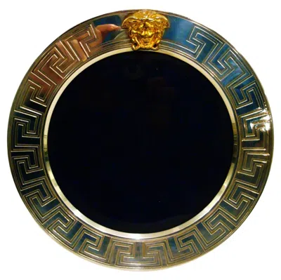 Pre-owned Versace Gianni  Sterling Silver Round Photograph / Photo / Picture Frame 1990´s In Black
