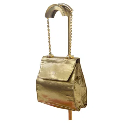 Pre-owned Versace Gianni  Vintage Gold Colored Evening Shoulder Bag In Brown