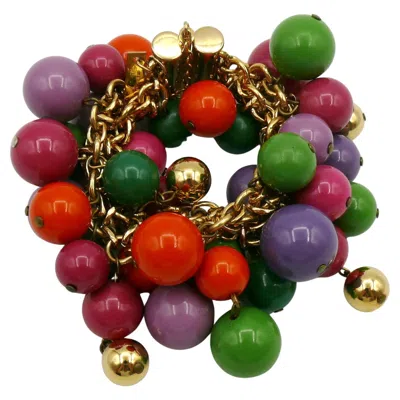 Pre-owned Versace Gianni  Vintage Multicolour Resin Bead Cluster Bracelet