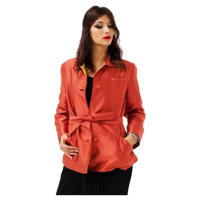 Pre-owned Versace Gianni  Vintage Red Blazer W Belt